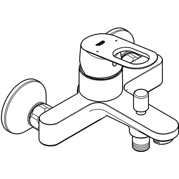Baterie cada-dus GROHE BauLoop 23341000, metal, crom