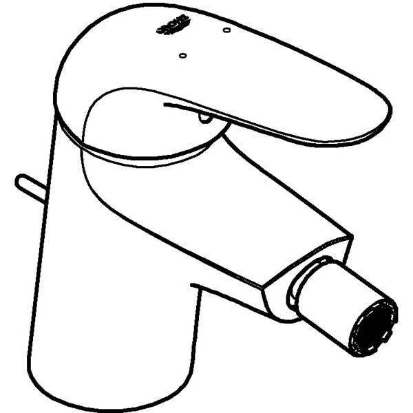 Baterie bideu GROHE EuroStyle 23720LS3, marimea S, metal, alb-crom