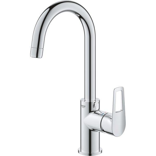 Baterie lavoar GROHE Bauloop 23763001, marimea L, alama, argintiu