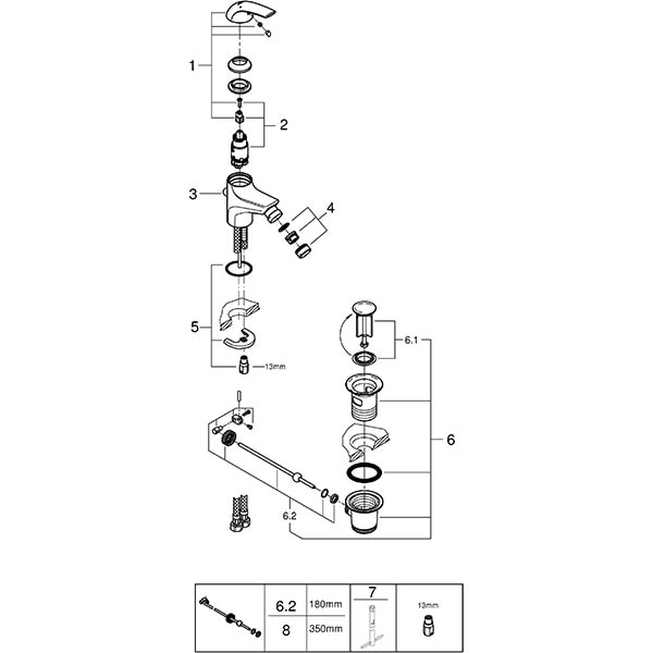 Baterie bideu GROHE Start Curve 23766000, metal, argintiu