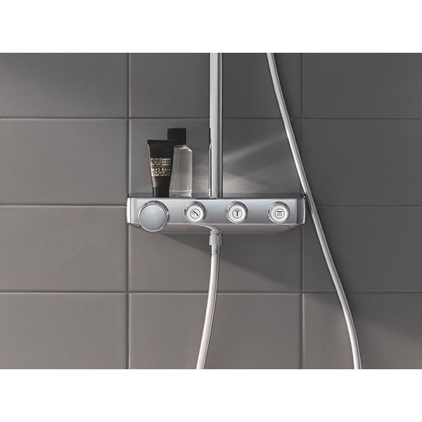 Sistem dus GROHE Euphoria SmartControl 310 26507000, termostat, 3 functii, argintiu