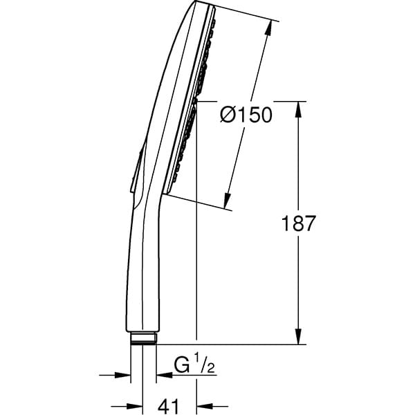 Para dus GROHE Rainshower SmartActive 150 26553000, 3 functii, crom