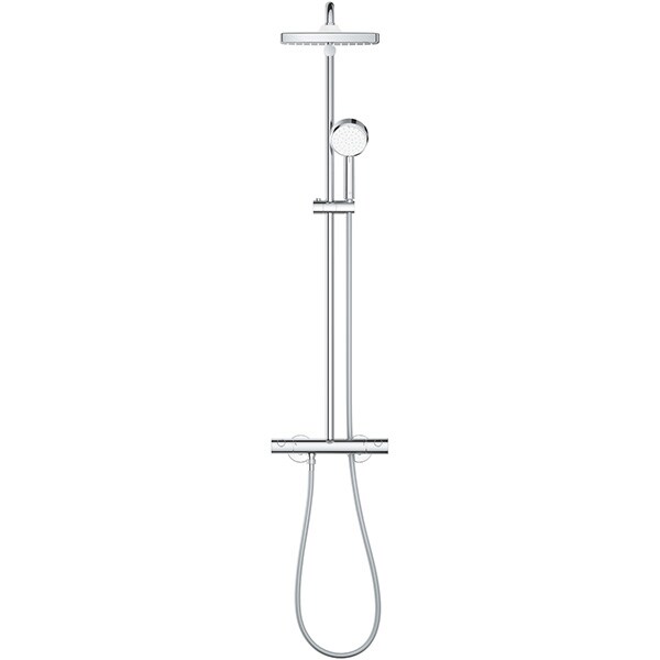 Sistem dus GROHE Cosmopolitan 250 26689000, termostat, 2 functii, argintiu