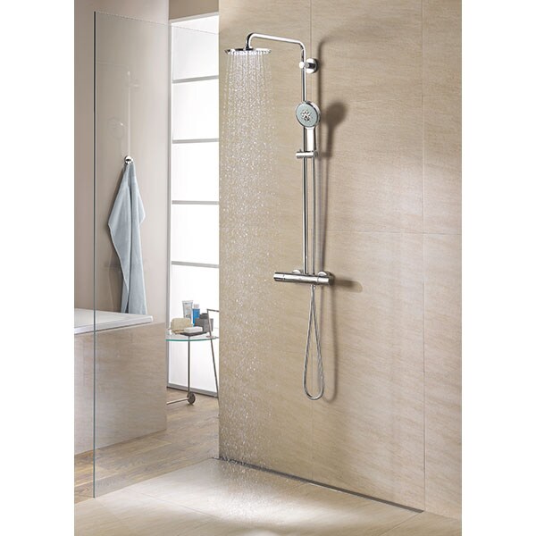 Sistem dus GROHE Rainshower 210 27032001, termostat, 2 functii, argintiu