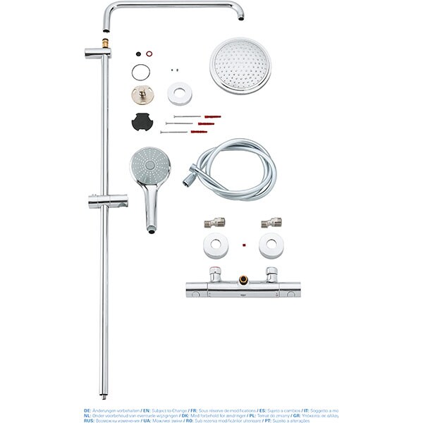 Sistem dus GROHE Euphoria 180 27296001, termostat, 3 functii, argintiu