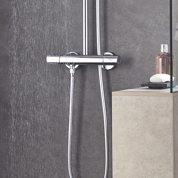 Sistem dus GROHE Euphoria 180 27296001, termostat, 3 functii, argintiu