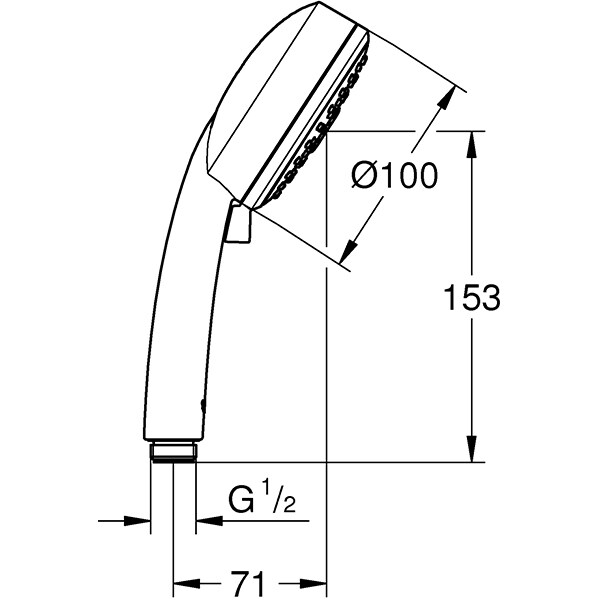 Para dus GROHE Tempesta Cosmopolitan 100 27574002, 3 functii, argintiu