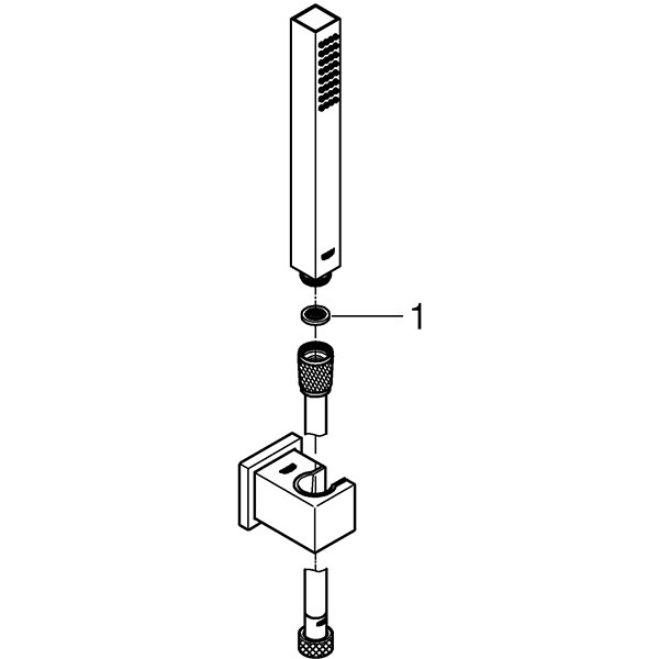 Set dus GROHE Euphoria Cube Stick 27703000, 1 functie, crom
