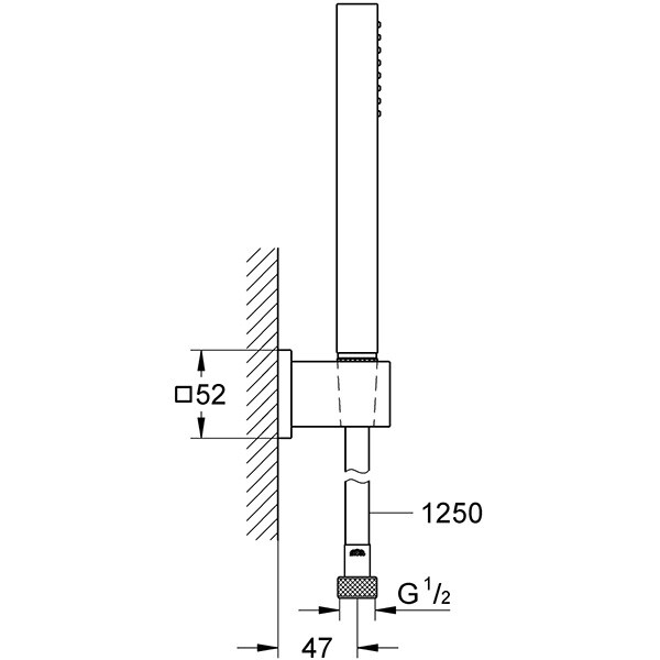 Set dus GROHE Euphoria Cube Stick 27703000, 1 functie, crom