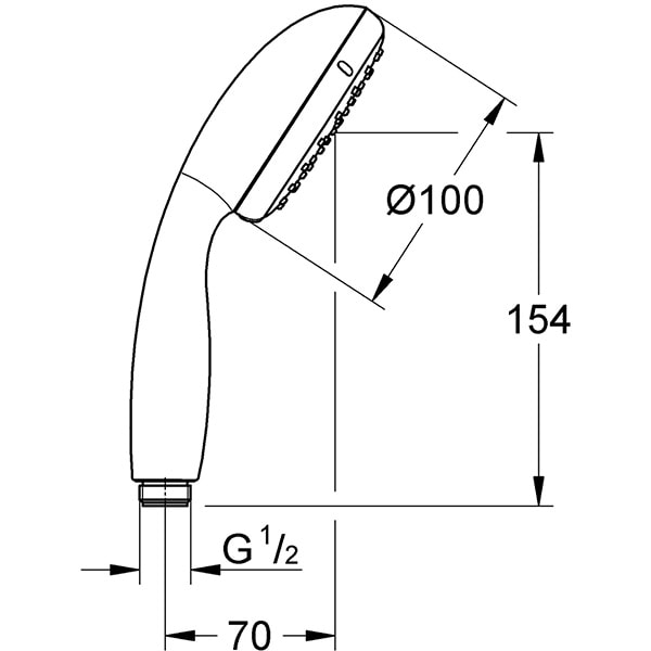 Para dus GROHE Vitalio Go 100 27940000, 1 functie, crom