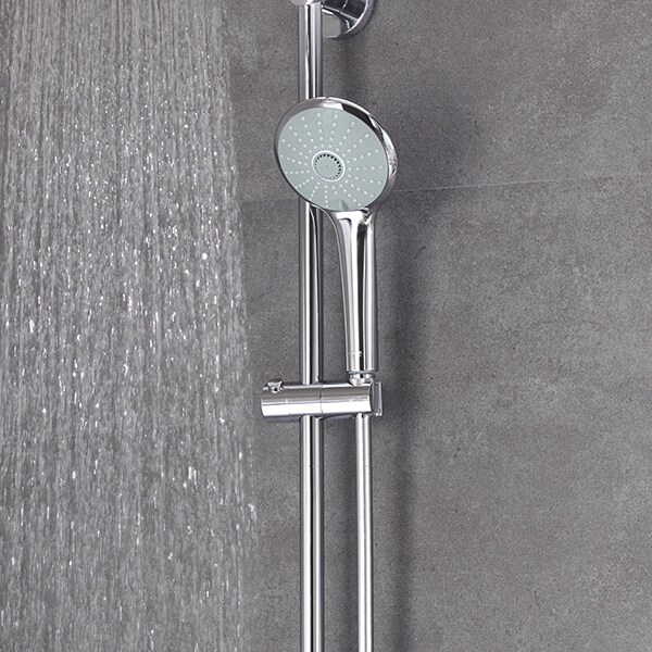 Sistem dus GROHE Rainshower 210 27964000, termostat, 3 functii, argintiu