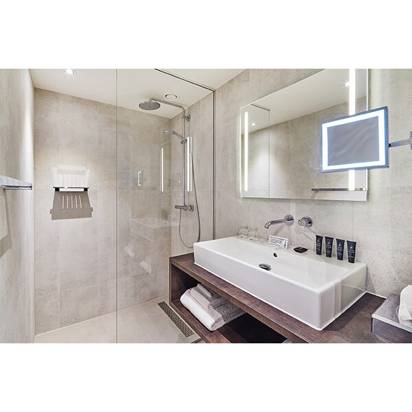 Sistem dus GROHE Rainshower 210 27964000, termostat, 3 functii, argintiu