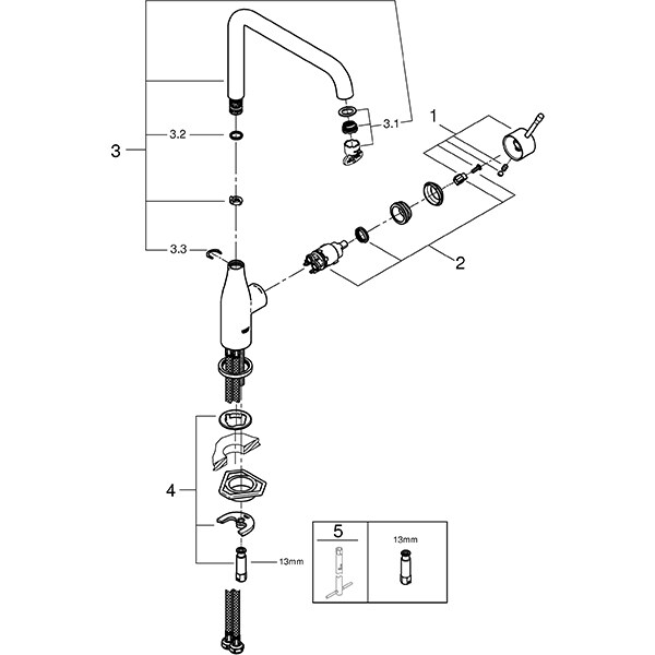 Baterie bucatarie GROHE Essence 30269GN0, metal, auriu mat