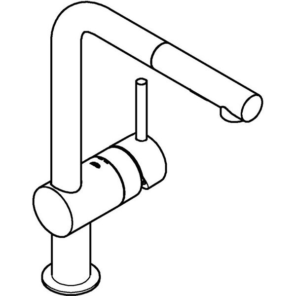 Baterie bucatarie GROHE Minta 30274AL0, dus extractibil, metal, antracit