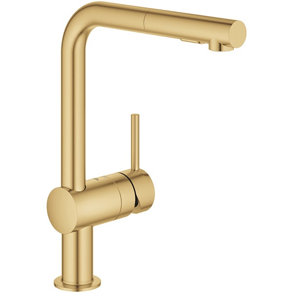 Baterie bucatarie GROHE Minta 30274GN0, dus extractibil, metal, auriu