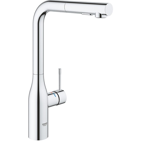 Baterie bucatarie GROHE Essence Foot Control 30311000, dus extractibil, metal, cromat