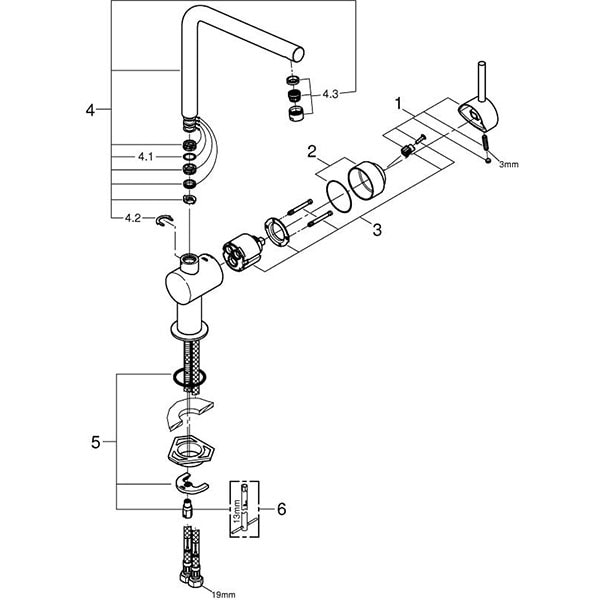 Baterie bucatarie GROHE Minta 31375AL0, metal, antracit