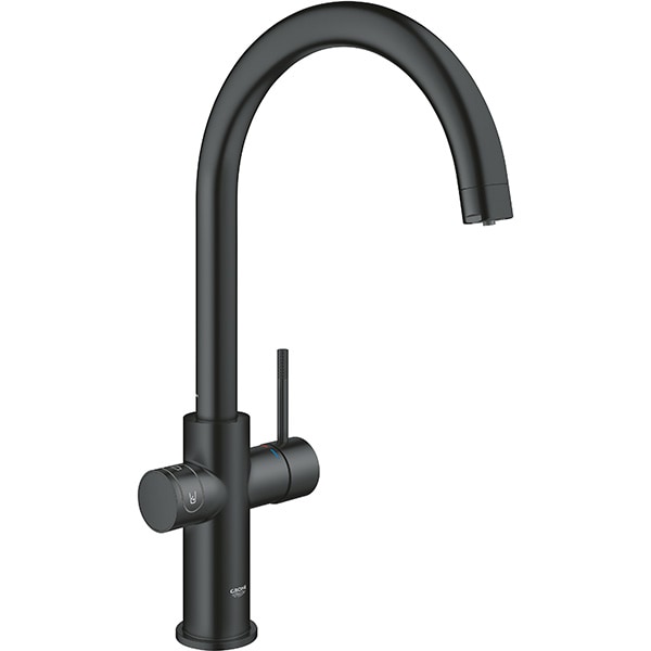 Baterie bucatarie cu unitate de racire si filtru GROHE Blue Home 31455KS1, alama, negru