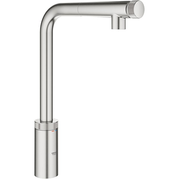 Baterie bucatarie GROHE Minta SmartControl 31613DC0, tip L, alama, argintiu inchis