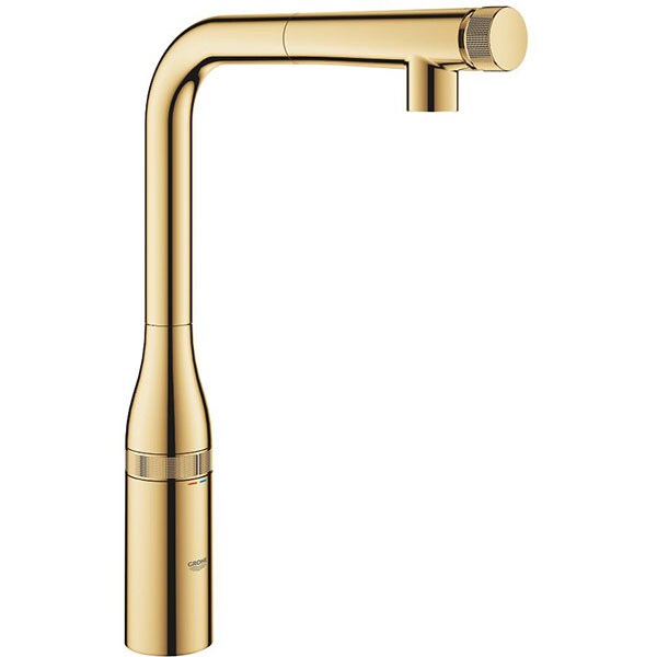 Baterie bucatarie GROHE Essence Smartcontrol 31615GL0, dus extractibil, metal, auriu