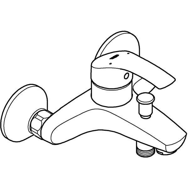 Baterie cada-dus GROHE EuroSmart 33300002, metal, crom