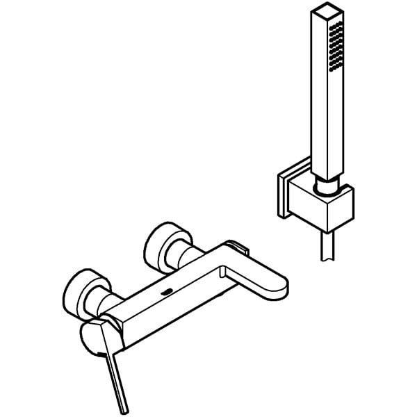 Set baterie cada si dus GROHE Plus 33547003, metal, argintiu