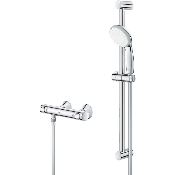 Set baterie dus GROHE Precision Flow 34841000, termostat, 1 functie, crom