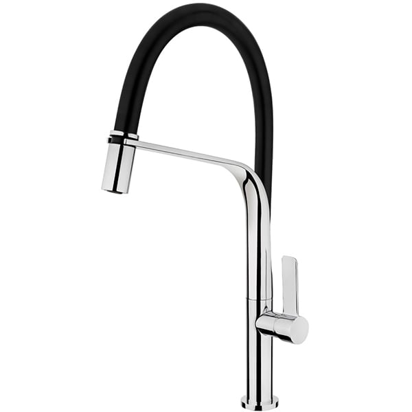Baterie bucatarie TEKA FO 997, pipa flexibila, alama, argintiu-negru
