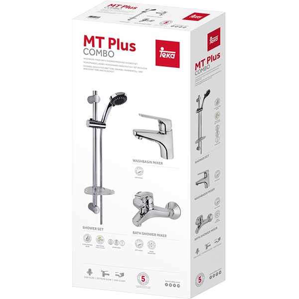 Pachet TEKA MT Plus Combo baterie lavoar + baterie cada/dus + set de dus, crom