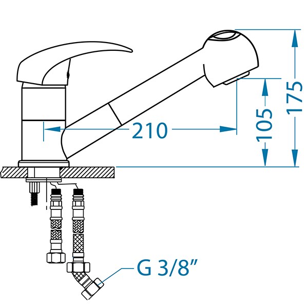 Baterie bucatarie ALVEUS GM 220 G91, alama, negru