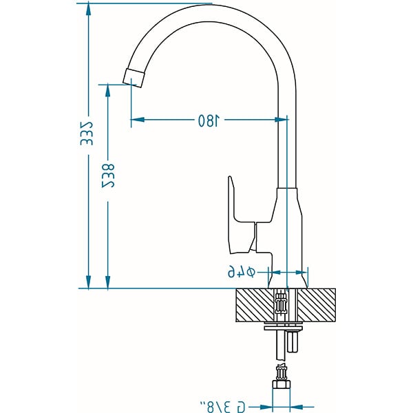 Baterie bucatarie ALVEUS Lola 1134302, alama sanitara, auriu