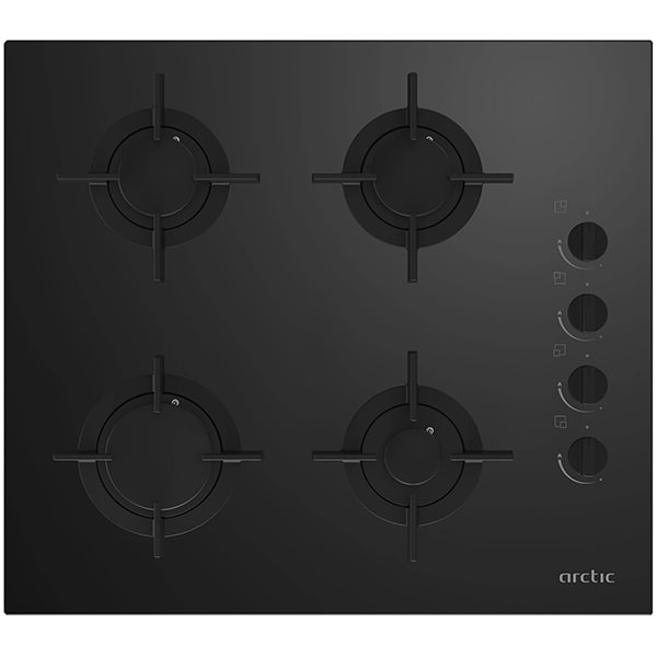 Plita incorporabila ARCTIC ARSGN64125S, Gaz, 4 arzatoare, negru