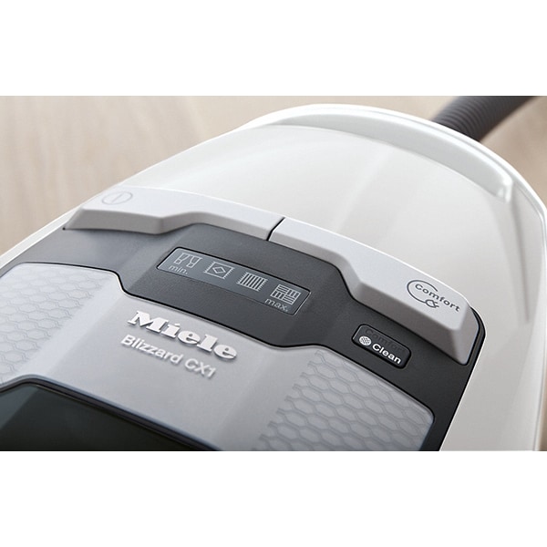 Aspirator fara sac MIELE Blizzard CX1 Comfort EcoLine SKMP3, 2l, 550W, sistem Silence, alb-negru