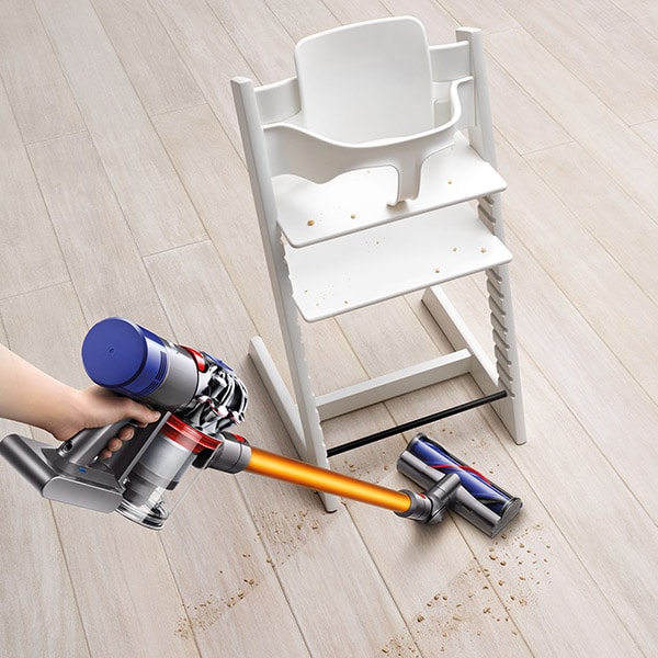 Aspirator vertical DYSON V8 Absolute+, 0.54l, 21.6V, autonomie max 40 min, Sistem Point&Shoot, auriu-mov