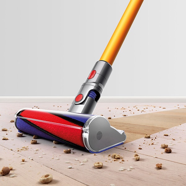 Aspirator vertical DYSON V8 Absolute+, 0.54l, 21.6V, autonomie max 40 min, Sistem Point&Shoot, auriu-mov