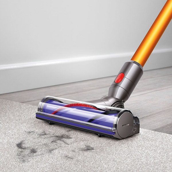 Aspirator vertical DYSON V8 Absolute+, 0.54l, 21.6V, autonomie max 40 min, Sistem Point&Shoot, auriu-mov