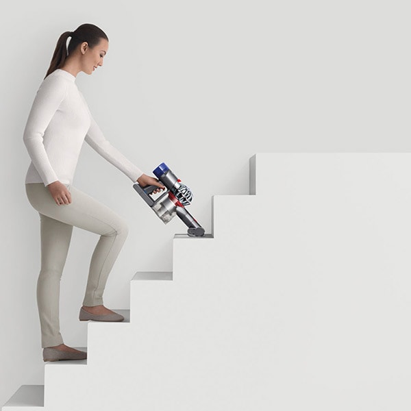 Aspirator vertical DYSON V8 Absolute+, 0.54l, 21.6V, autonomie max 40 min, Sistem Point&Shoot, auriu-mov