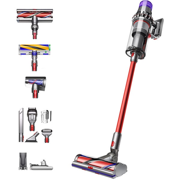 Aspirator vertical DYSON Outsize Absolute Laser, 1.9l, 29.4V, autonomie max 60 min, Radial Root Cyclone, rosu-argintiu