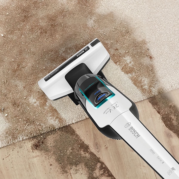 Aspirator vertical BOSCH Athlet ProPower BCH86HYG1, 0.9l, 25.2V, autonomie max 60 min, ProHygienic Filter System, alb-negru