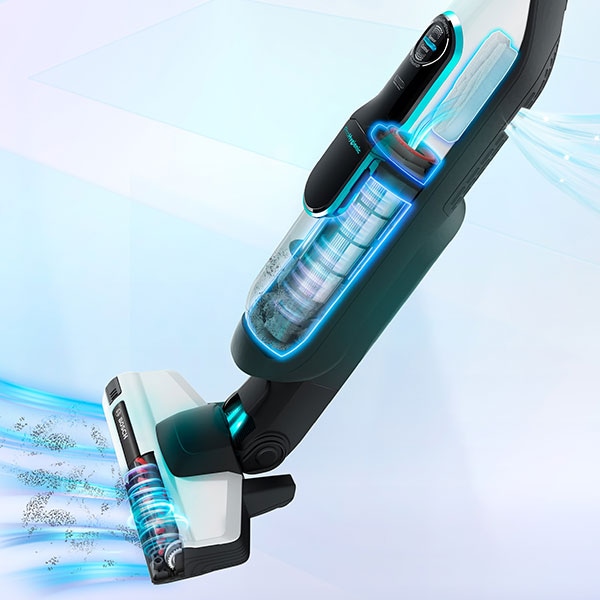 Aspirator vertical BOSCH Athlet ProPower BCH86HYG1, 0.9l, 25.2V, autonomie max 60 min, ProHygienic Filter System, alb-negru