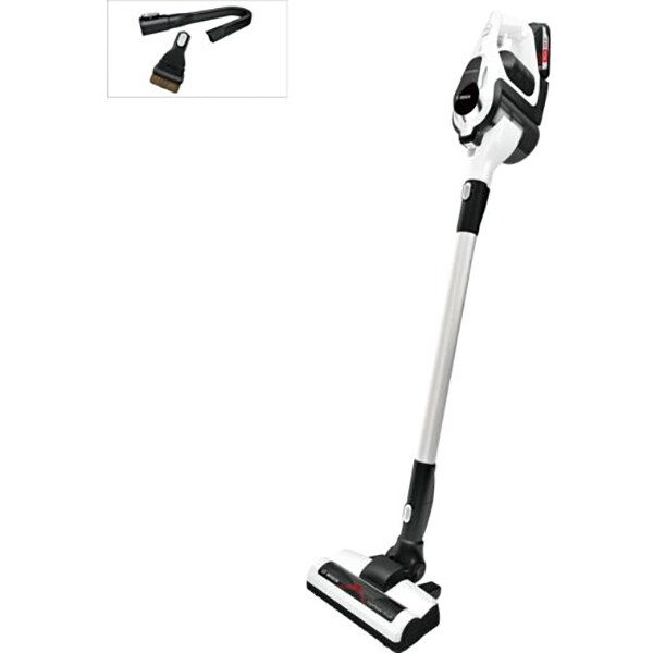 Aspirator vertical BOSCH Unlimited BCS1ALL, 0.4l, 18V, autonomie max 60 min, EasyCLean, alb-negru  