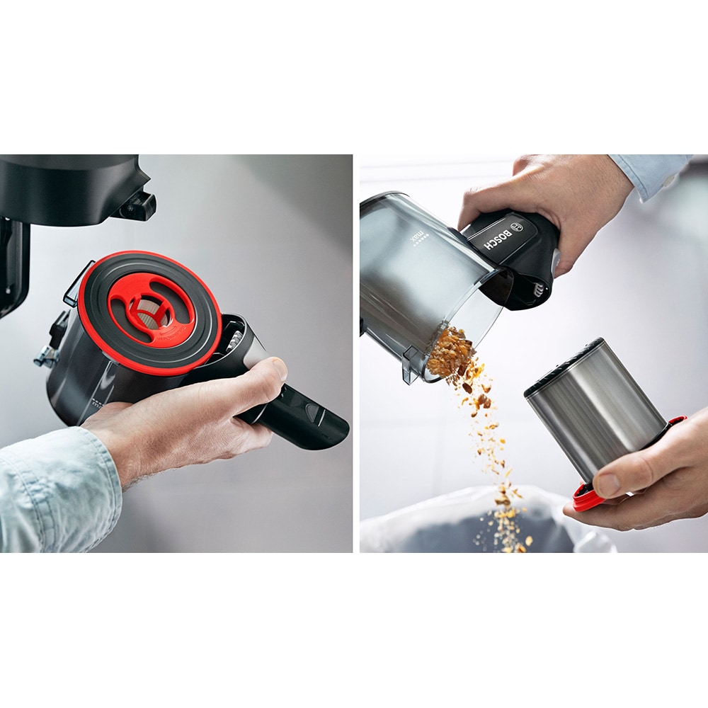 Aspirator vertical 2in1 BOSCH Unlimited 7 BCS712XXL, 0.3l, 18V, autonomie max 40 min, Quick Stan, negru-argintiu