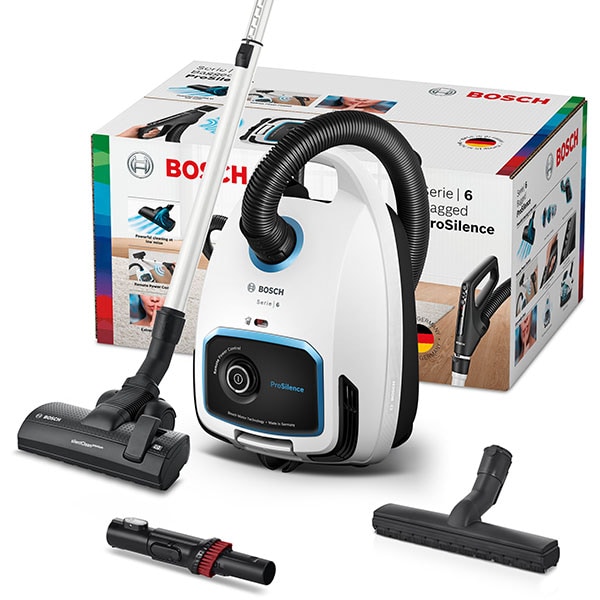 Aspirator cu sac BOSCH ProSilence BGB6SIL1, 4l, 700W, 66dB, alb-negru