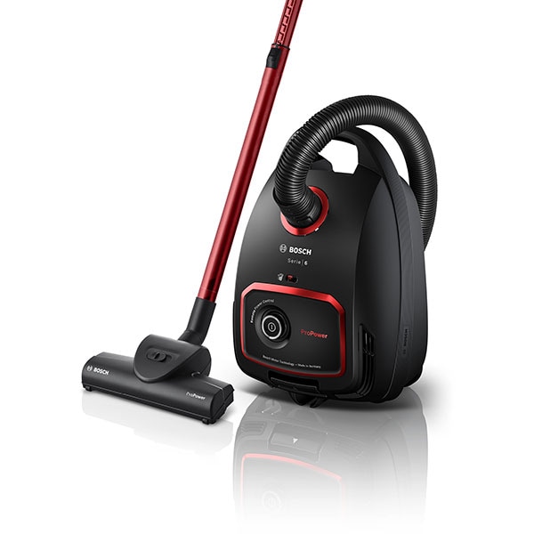Aspirator cu sac BOSCH ProPower BGL6POW2, 4l, 850W, 76dB, negru-rosu