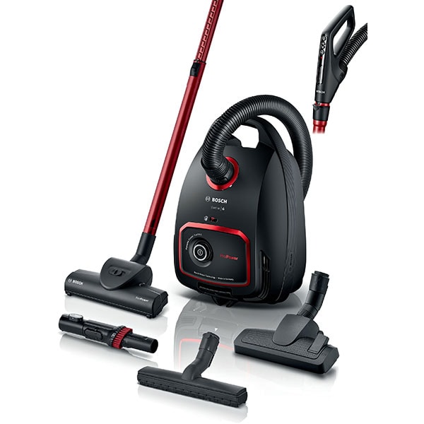 Aspirator cu sac BOSCH ProPower BGL6POW2, 4l, 850W, 76dB, negru-rosu