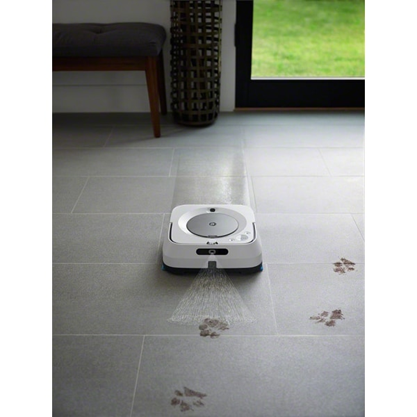 Mop robot IROBOT Braava jet m6, 0.45l, Navigatie iAdapt, Aplicatie iRobot Home, alb-argintiu 