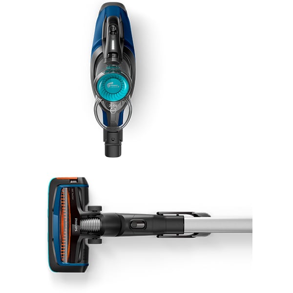 Aspirator vertical PHILIPS SpeedPro Aqua FC6719/01, 0.4l, 21.6V, autonomie max 50 min, PowerCyclone 7, albastru-negru