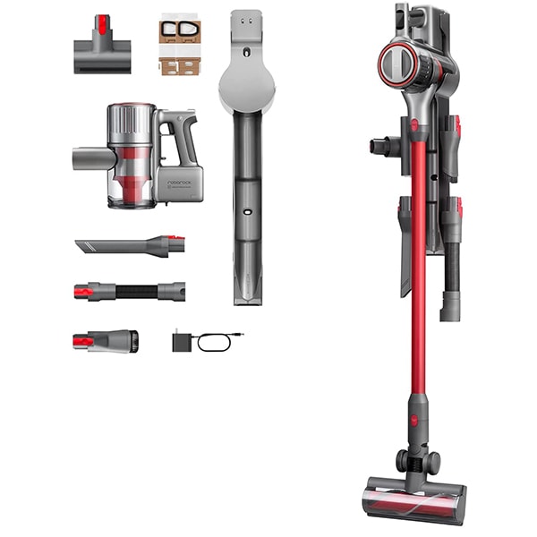 Aspirator vertical ROBOROCK H7, 0.5l, 22.2V, autonomie max 90 min, ecran OLED, argintiu-rosu