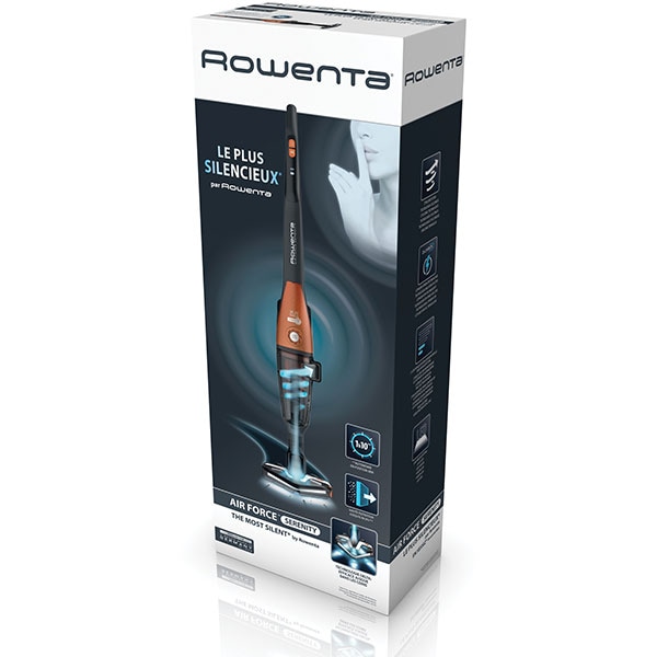 Aspirator vertical ROWENTA Air Force RH9174WO, 0.5l, 25.2V, autonomie max 70min, tehnologie ciclonica , portocaliu-negru