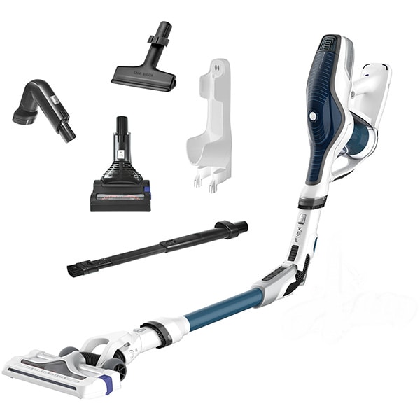 Aspirator vertical ROWENTA Air Force Flex 560 RH9471WO, 0.65l, 21.9V, autonomie max 35 min, tehnologie ciclonica, alb-albastru